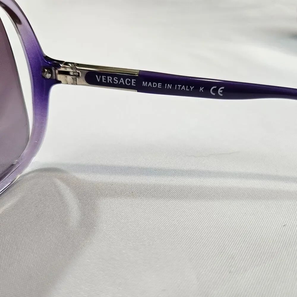 Versace VE4174 Purple Shield Sunglasses Oversized Italy Y2K